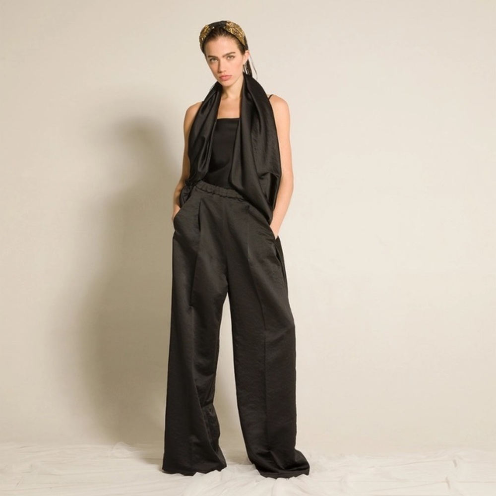 Black Wide Leg Palazzo Pants Forte Forte